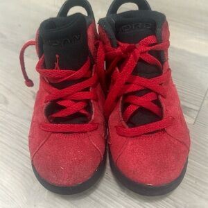 Jordan Kids Red and Black High-Top Sneakers